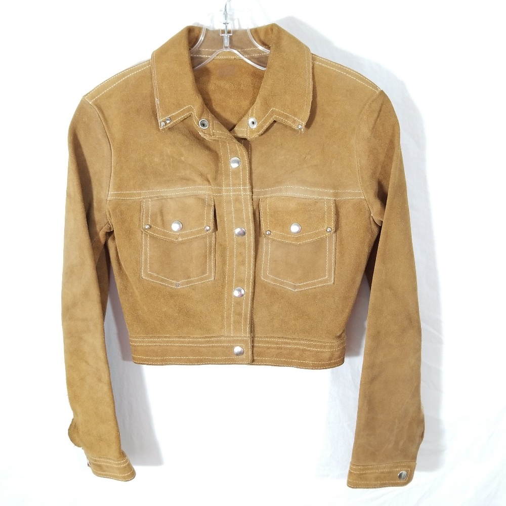 Vintage 70s Boho Western Cropped Leather Jacket